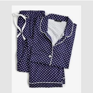 J. Crew Navy Polka Dot Pajama Set Sz M